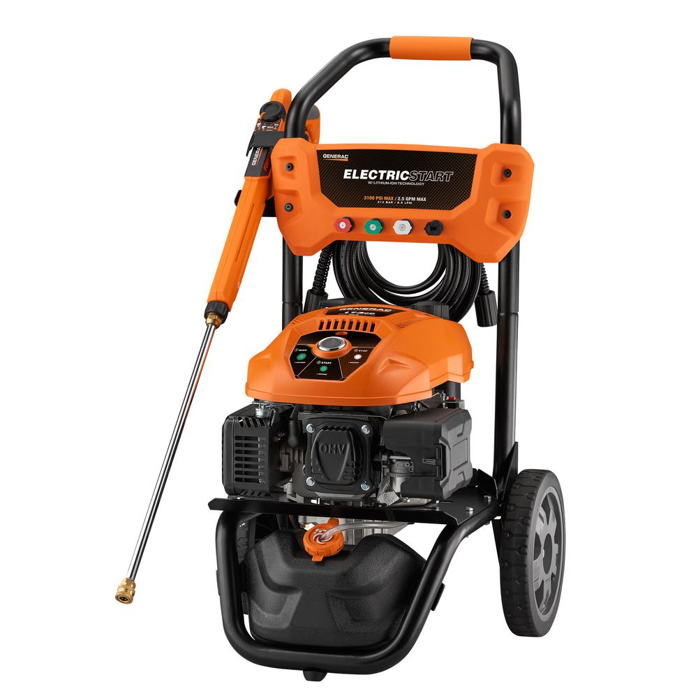 Generac 3100 Psi 2 5 Gpm Electric Start Residential Pressure Washer 7132 The Home Depot