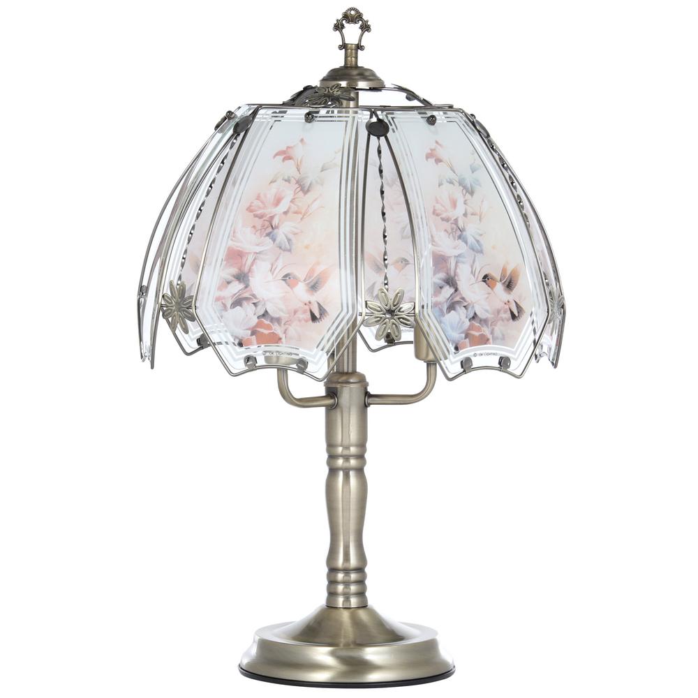 Ore International K303 Glass, Hummingbird Touch Lamp