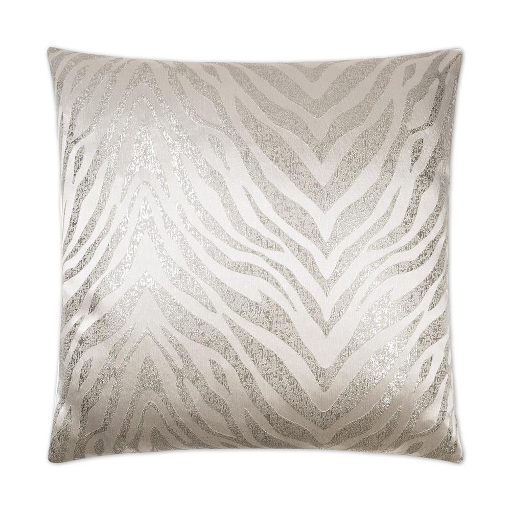 Metallic White Geometric Down 24 In X 24 In Throw Pillow 2414