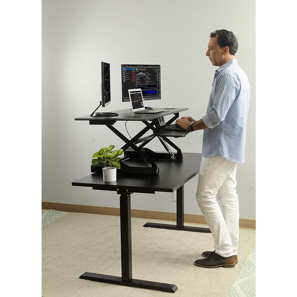 Techorbits Black 47 In Height Adjustable Large Standing Desk