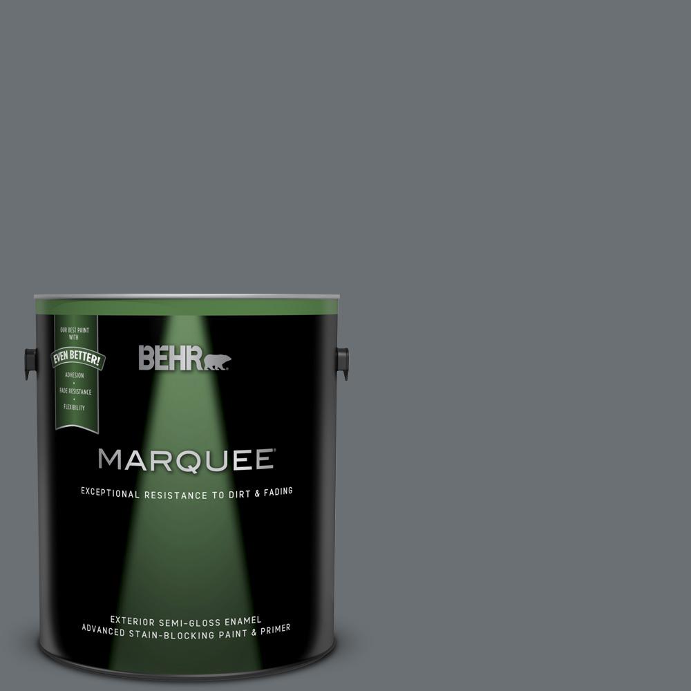 Behr Marquee 1 Gal Ppu18 03 Antique Tin Semi Gloss Enamel Exterior Paint And Primer In One