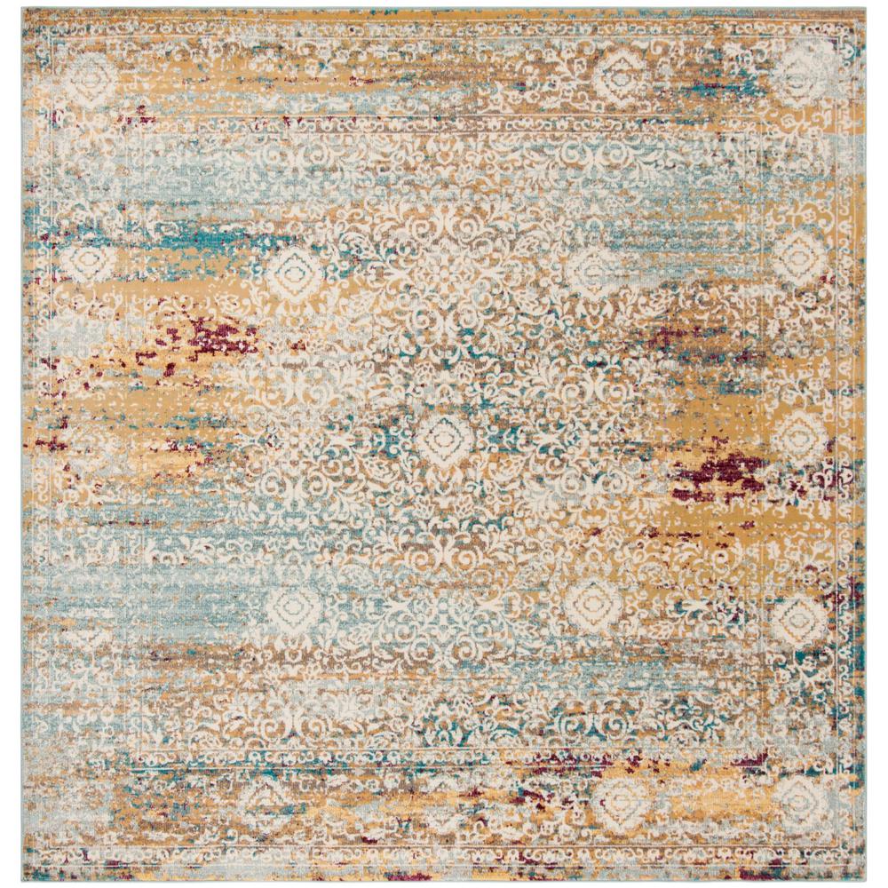 Safavieh Aria Yellow Cream 6 Ft X Square Area Rug Safavieh Aria Yellow Cream 6 Ft X Square Area Rug