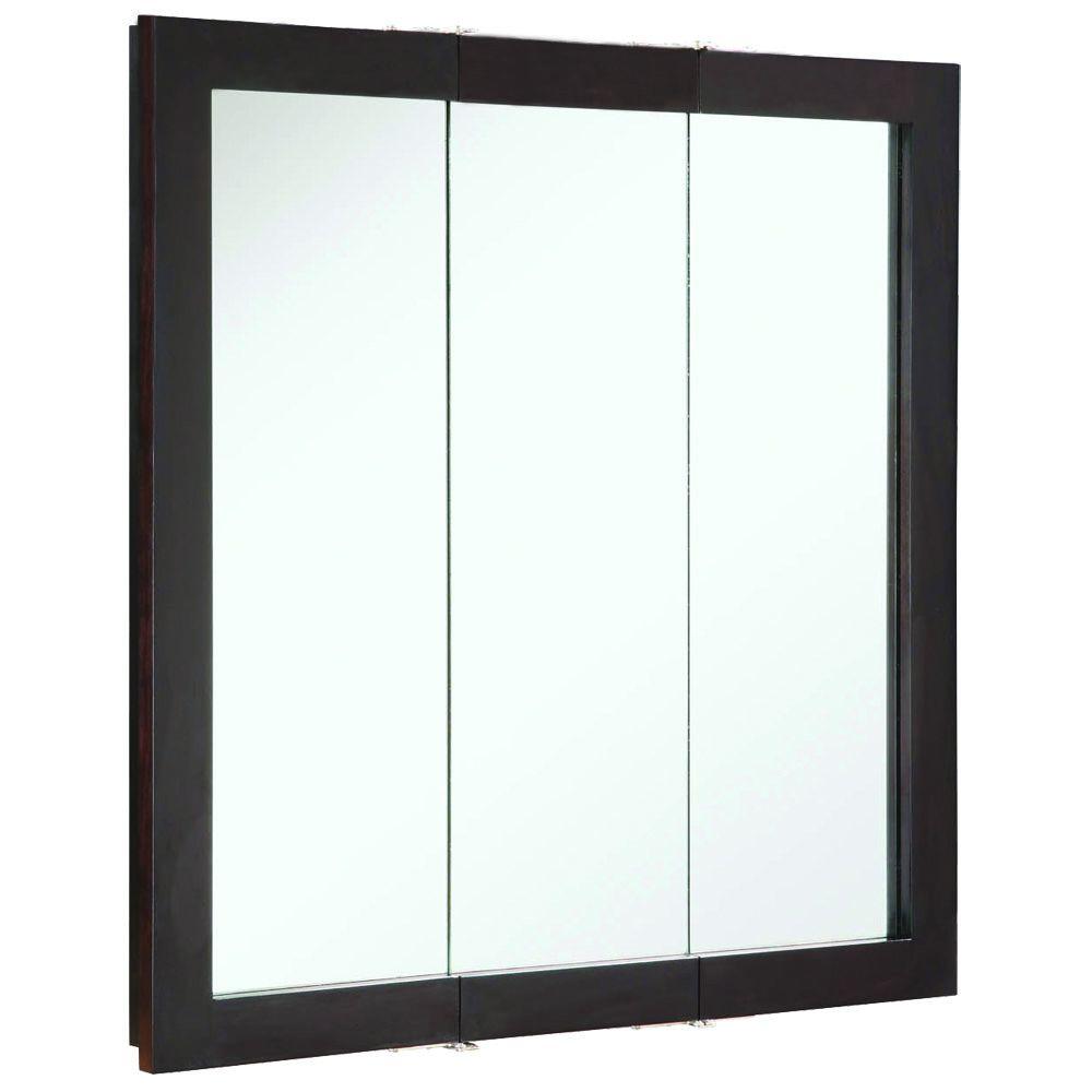 Design House 24 in. W x 24 in. H x 43/4 in. D Framed TriView SurfaceMount Bathroom Medicine
