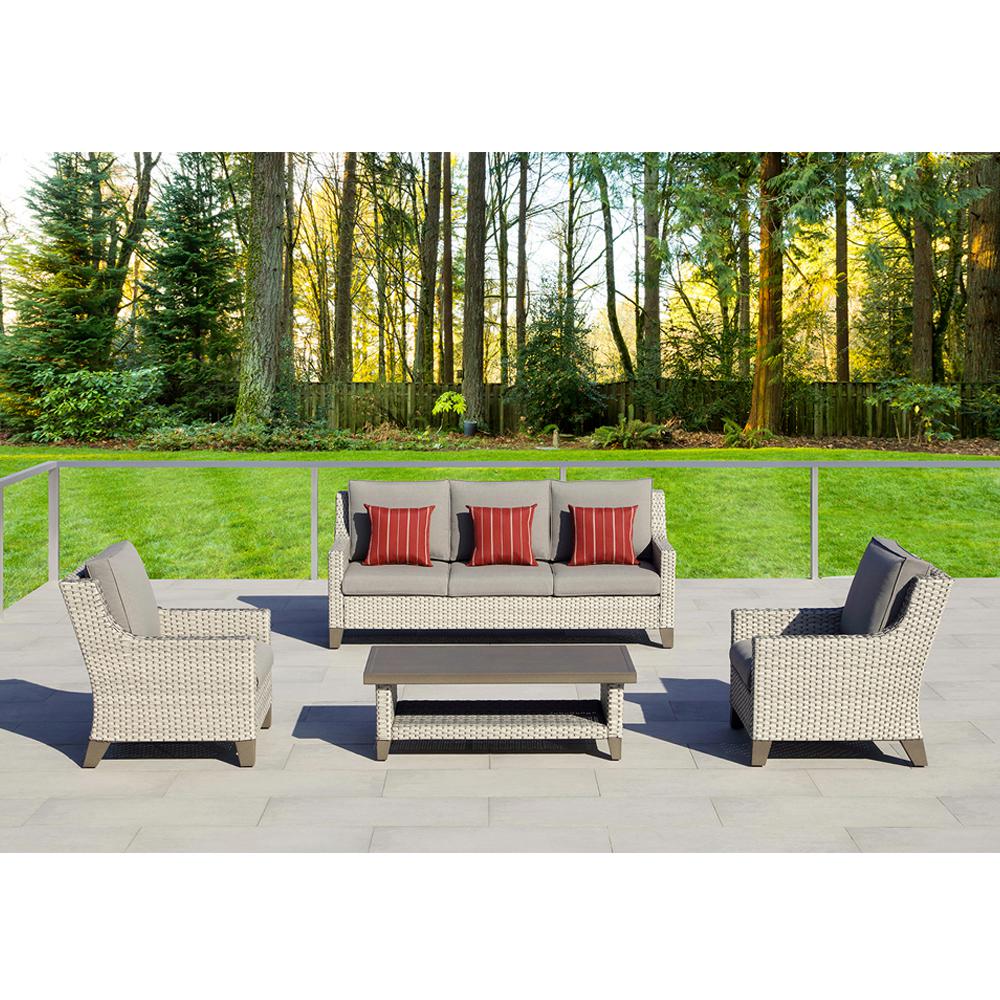 Ove Decors Soho 4 Piece Aluminum Conversation Set With Sunbrella Ove Decors Soho 4 Piece Aluminum Conversation Set With Sunbrella Gray Cushions