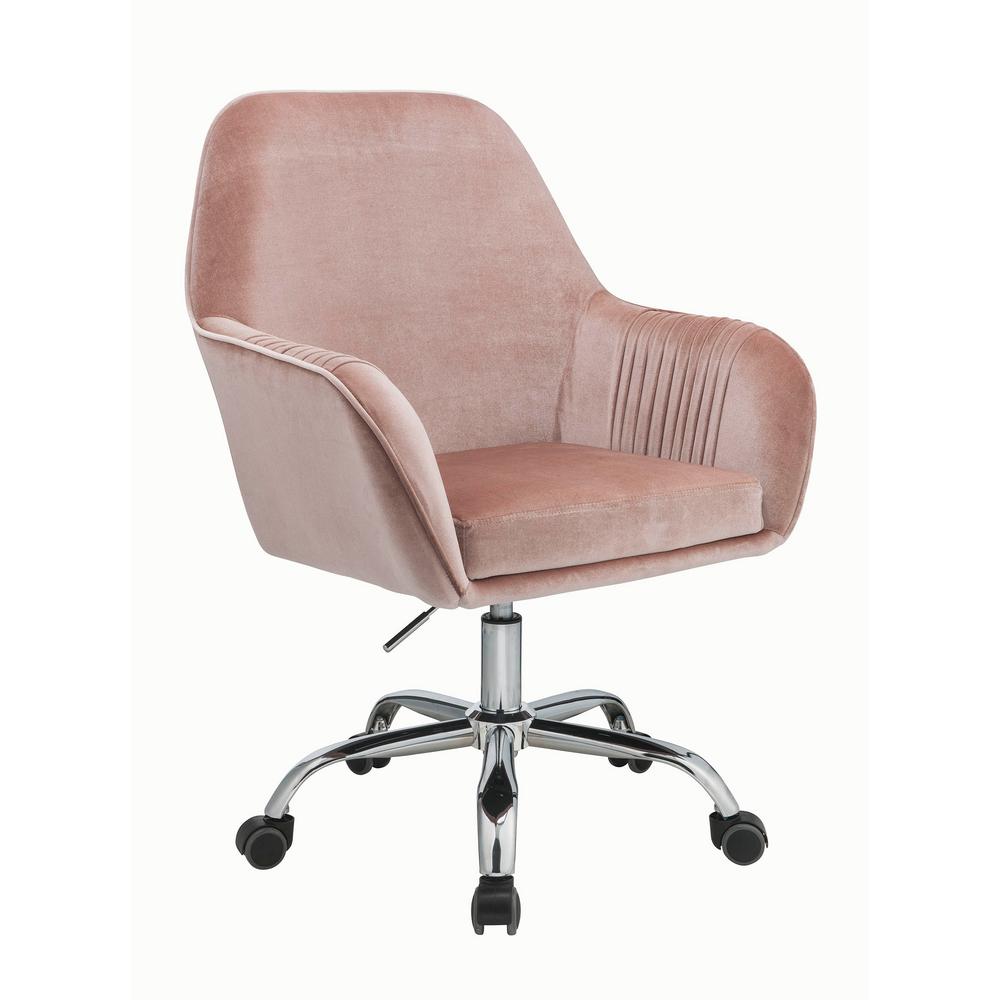 Acme Furniture Eimet Dusky Rose Velvet Office Chair 92504 The Home Eimet Dusky Rose Velvet Office Chair
