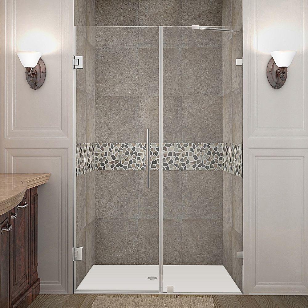 Aston Nautis 44 In X 72 In Frameless Hinged Shower Door In