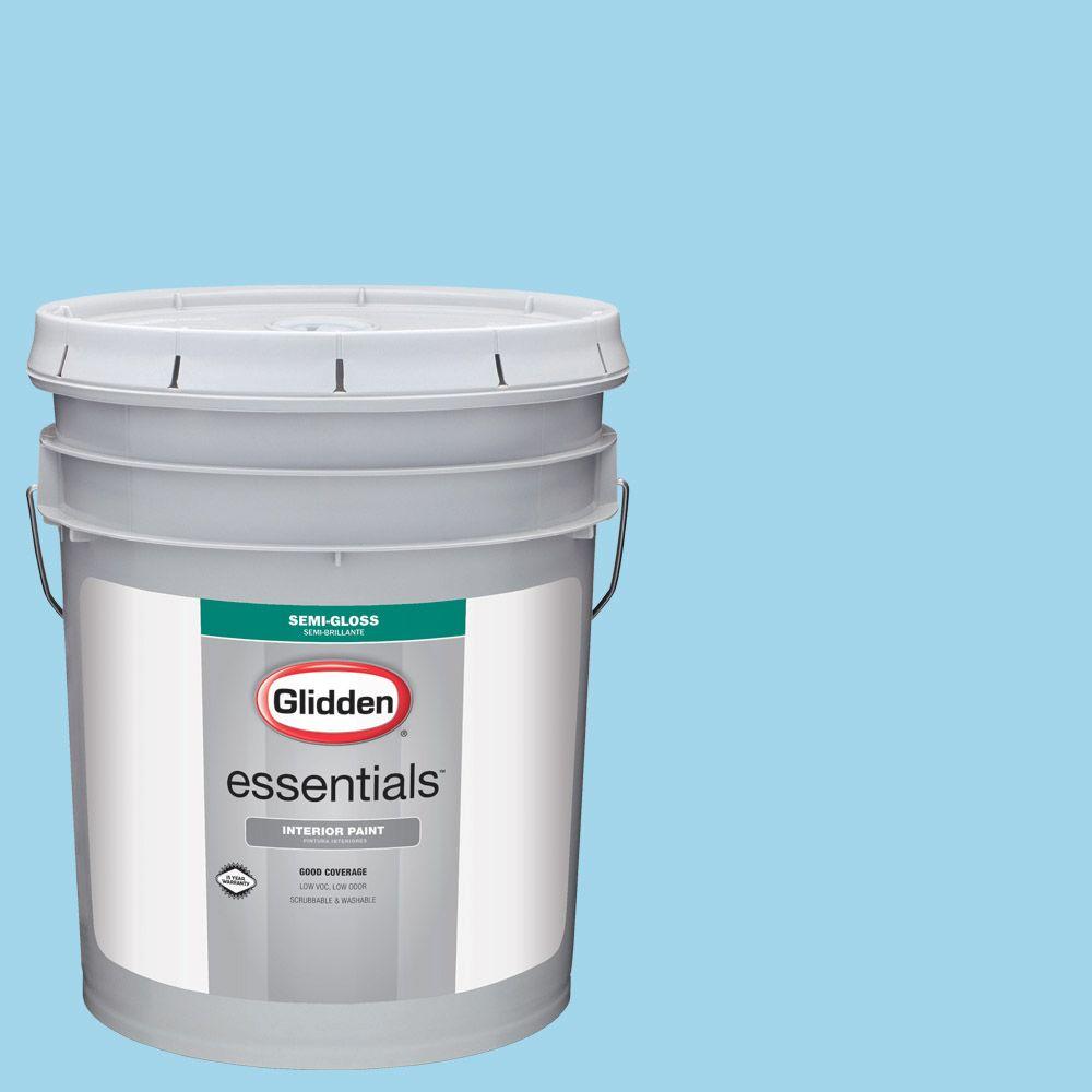 Glidden Essentials 5 Gal Hdgb55 Wild Blue Yonder Semi Gloss Hdgb55 Wild Blue Yonder Semi Gloss Interior Paint