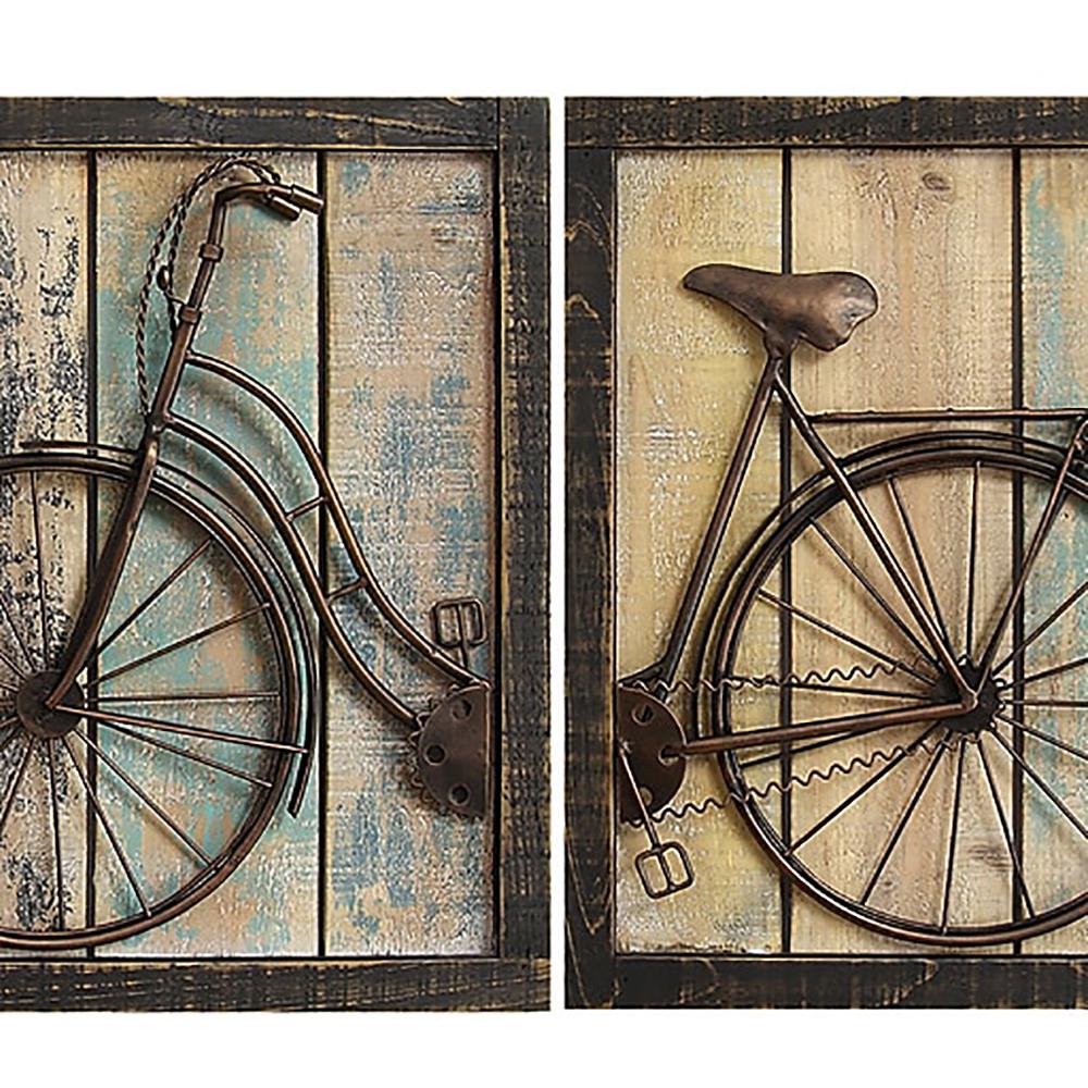 Stratton Home Decor Rustic Bicycle Wall Decor Set Of 2 S01209