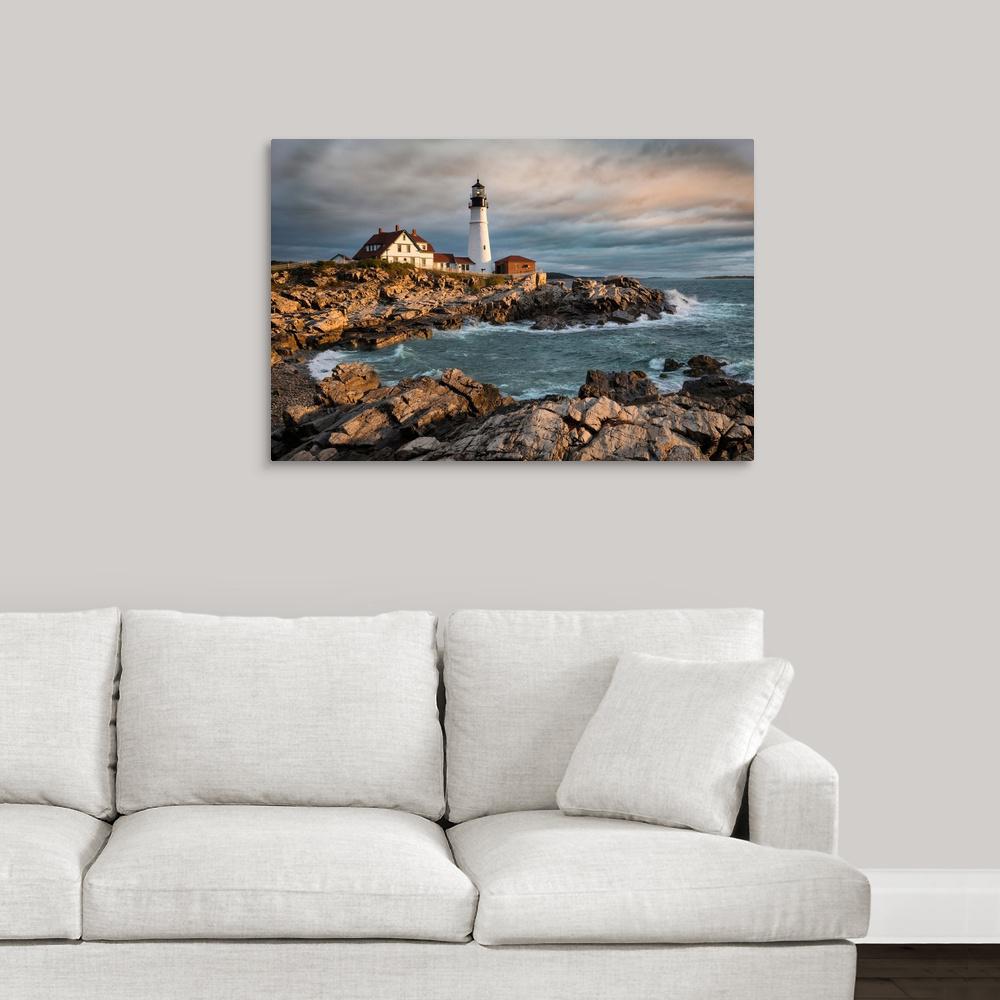 Greatbigcanvas Portland Maine Lighthouse At Sunrise By Scott Stulberg Canvas Wall Art 2454895 24 36x24 The Home Depot