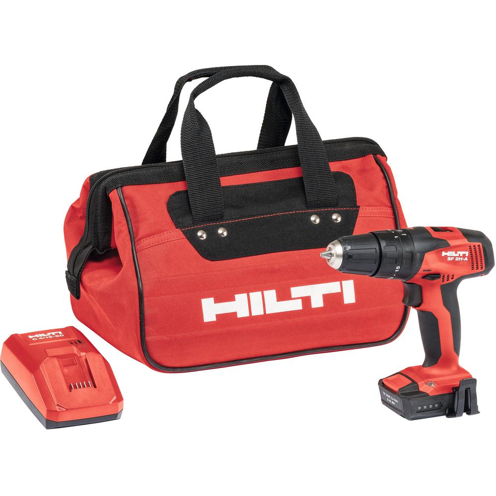 Hilti 12-Volt Lithium-Ion 3/8 in. Cordless Hammer Drill/Driver SF 2H-A with Battery, Charger and Bag