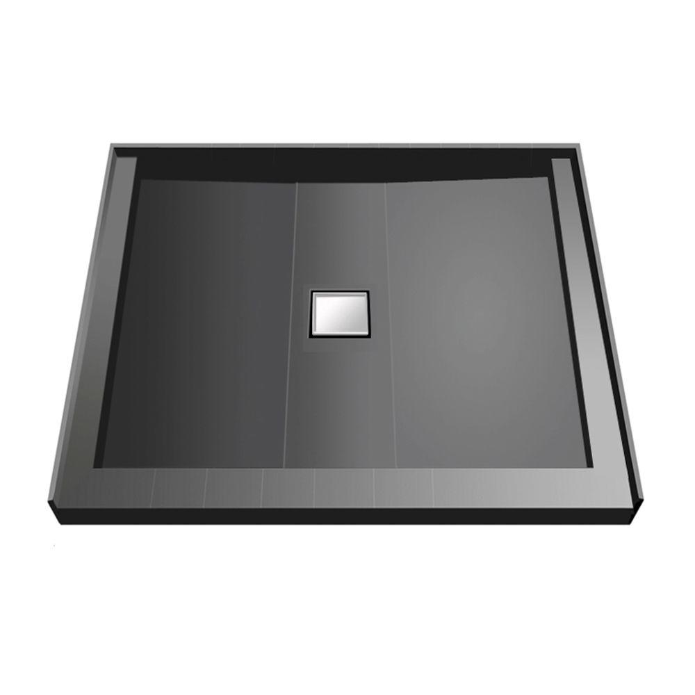 Wonder Drain 36 in. x 36 in. Triple Threshold Shower Base with Center