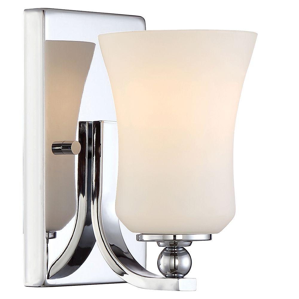 Hampton Bay 1 Light Chrome Wall Sconce 05271 The Home Depot 