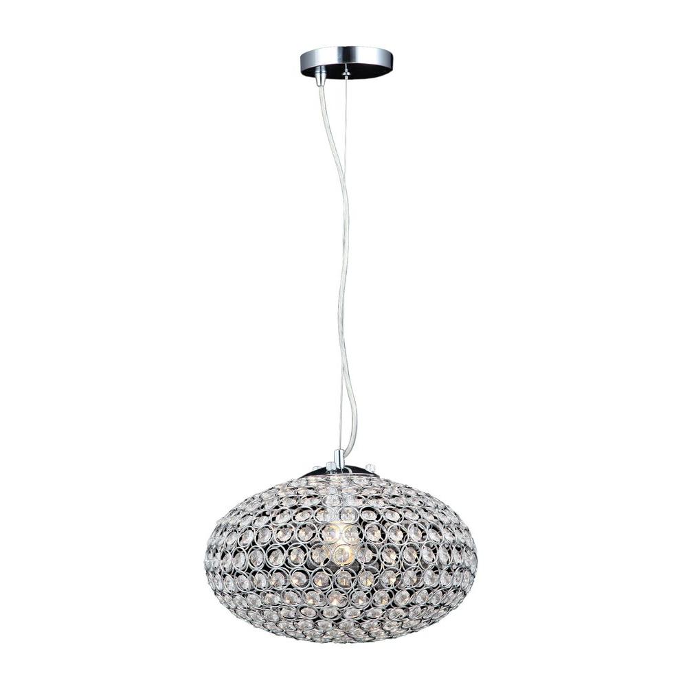 Decor Living 1-Light Chrome Crystal Small Chandelier ...