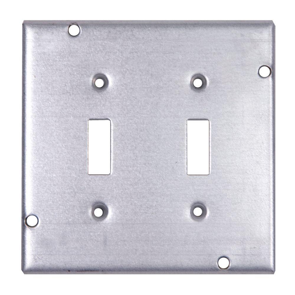 STEEL CITY RS 18 CC STEEL 4/" SQUARE COVER 1 RECP /& 1 TOGGLE LOT of 4 NOS