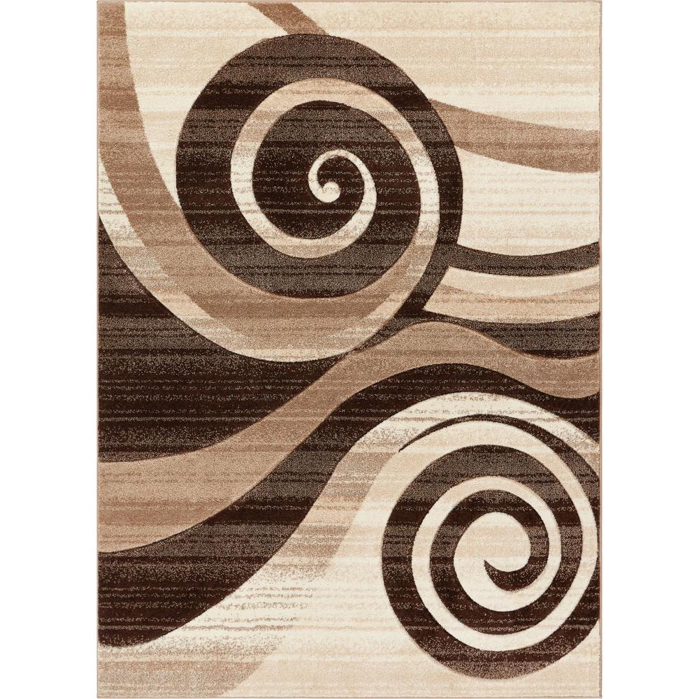 Well Woven Ruby Whirlwind Brown 7 Ft X 9 Ft Modern Area Rug 600586 The Home Depot