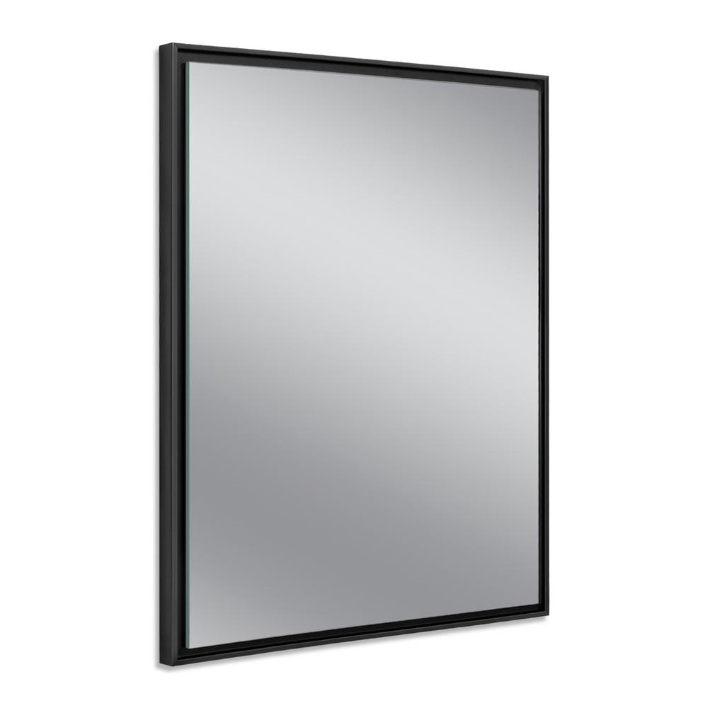 Deco Mirror 24 inch W x 30 inch H Black Studio Float Wall Mirror by Deco Mirror