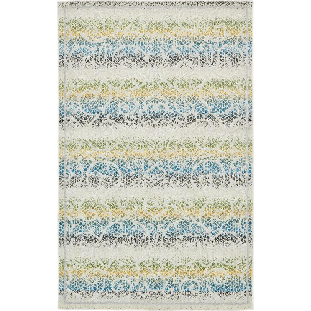Unique Loom Indoor Outdoor Maui Ivory 5 0 X 8 Area Rug