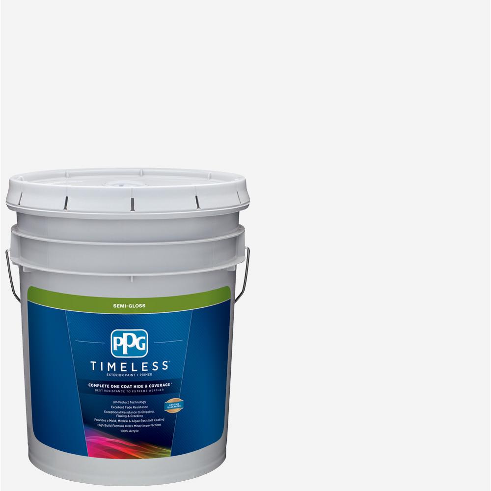 Ppg Timeless 5 Gal Pure White Base 1 Semi Gloss Exterior Paint With Pure White Base 1 Semi Gloss Exterior Paint With Primer