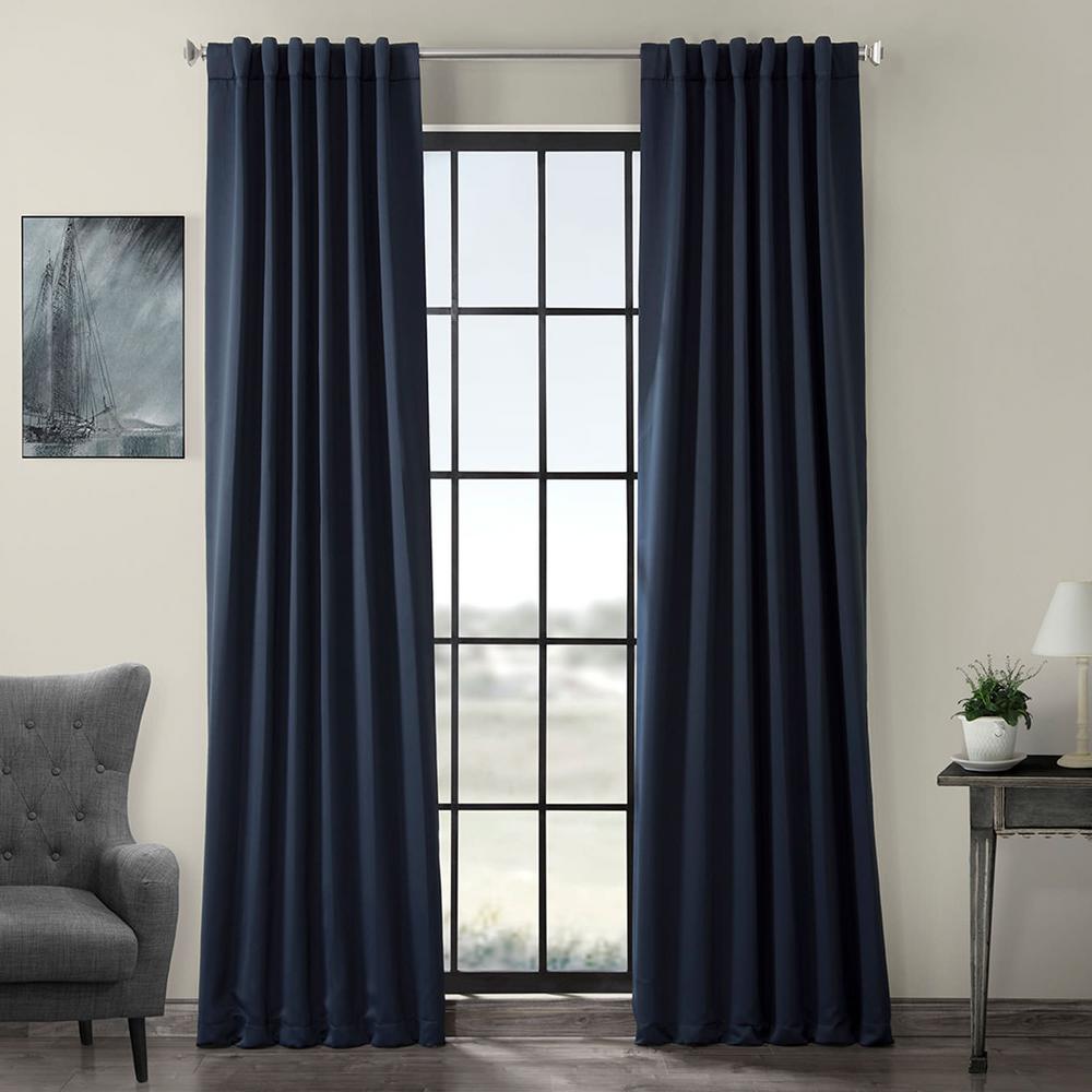 Exclusive Fabrics Furnishings Semi Opaque Navy Blue Blackout