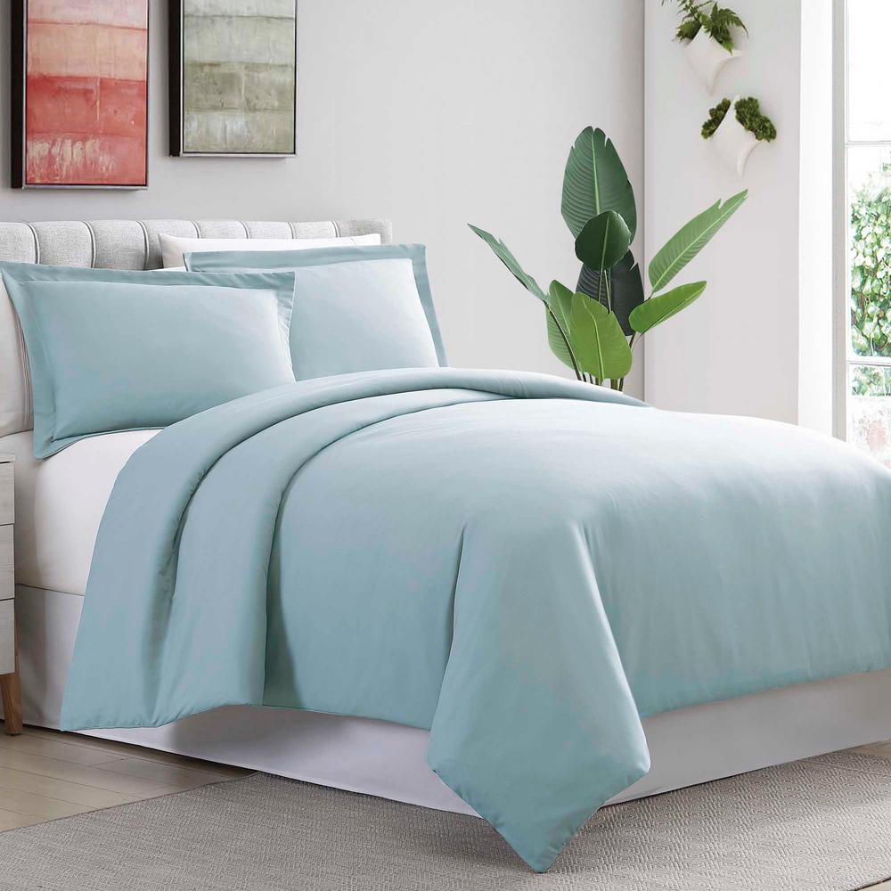 Modern Threads 3 Piece Aqua King Duvet Cover Set 3d100mfe Aqa Kg