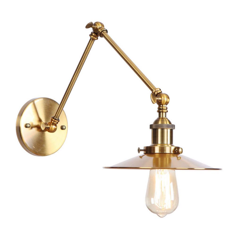Vintage Wall Lamp Gold Sconce Arm Adjustment Swing
