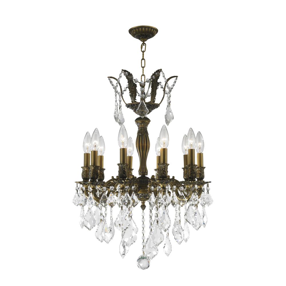 Worldwide Lighting Versailles Collection 10 Light Antique Bronze Worldwide Lighting Versailles Collection 10 Light Antique Bronze Chandelier With Clear Crystal Shade