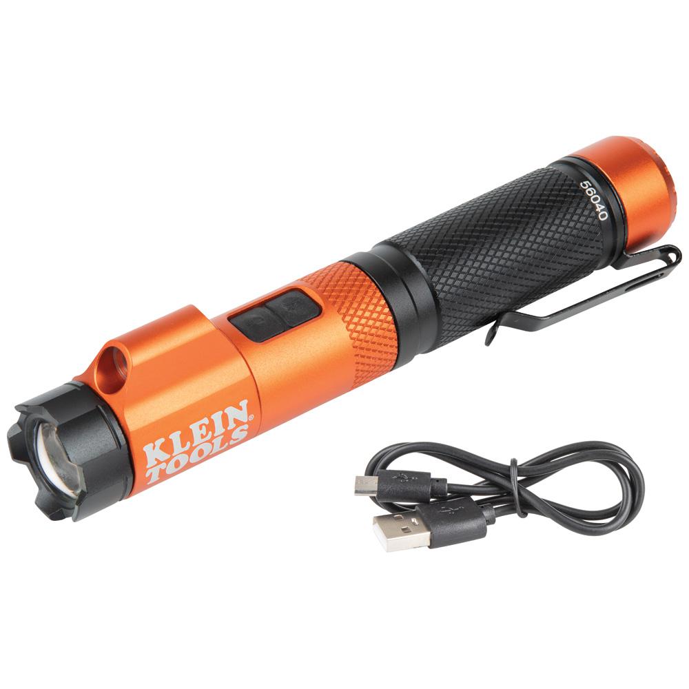 Klein Tools Rechargeable Focus Flashlight with Laser56040 The Home Depot