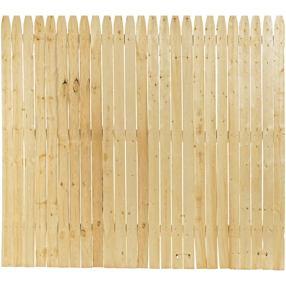 Unbranded 6 Ft H X 8 Ft W Spruce Pine Fir Stockade Fence Panel 8847 The Home Depot