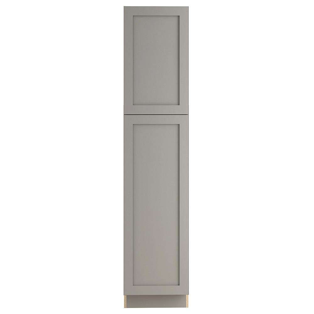 Hampton Bay Cambridge Assembled 18x84x24 in. Pantry with adjustable shelves in Gray
