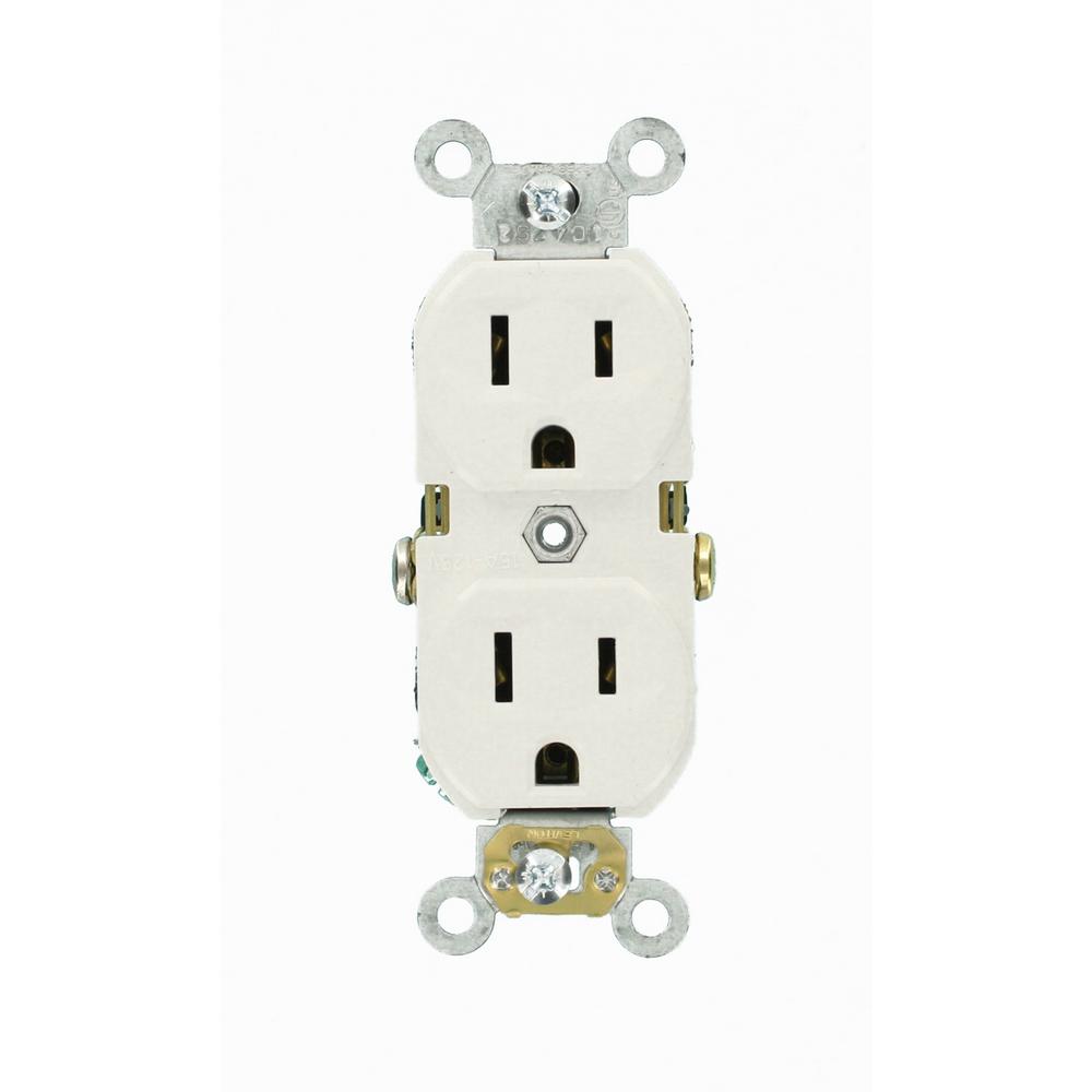 Leviton Decora Plus 15 Amp Commercial Grade Self Grounding Duplex