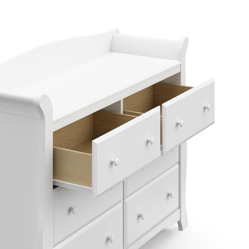 storkcraft avalon 6 drawer dresser white