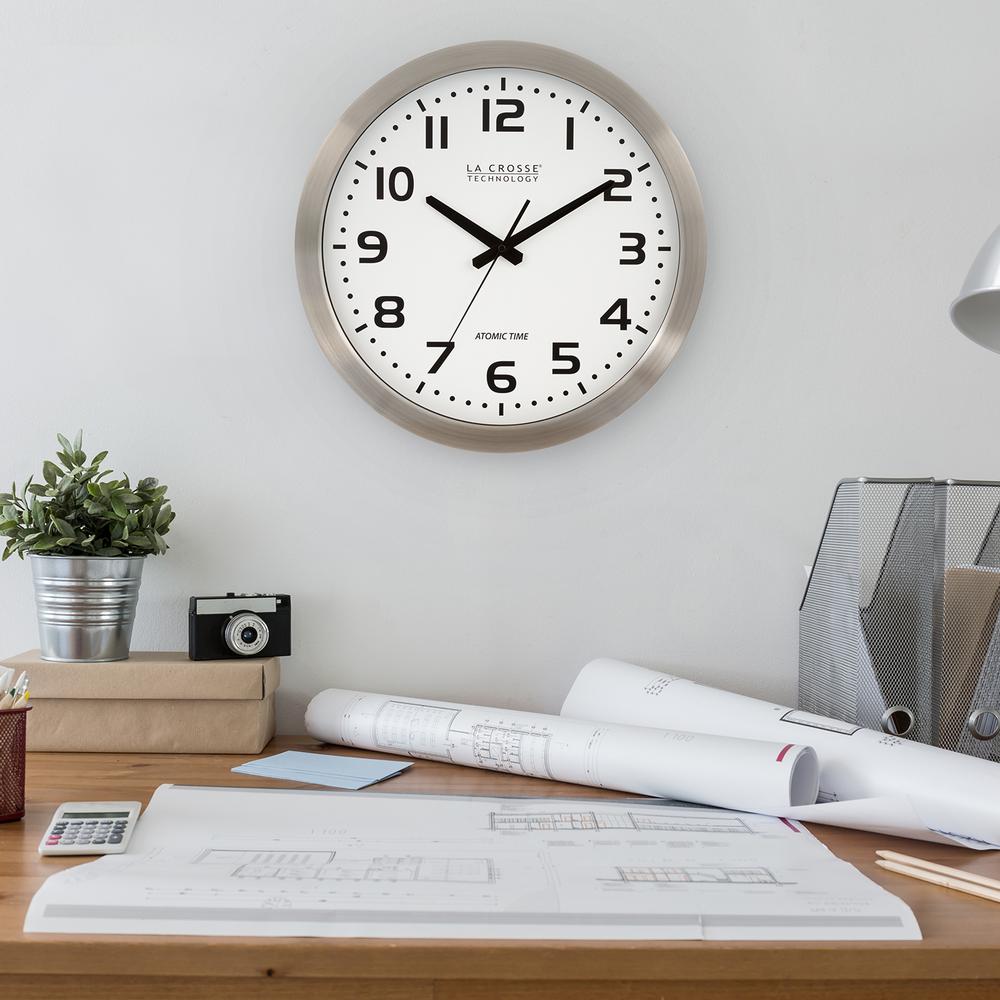 La crosse technology 16 in analog atomic clock wt 3161wh the home depot