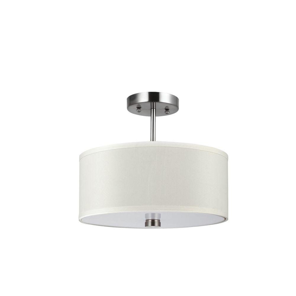 Sea Gull Lighting Dayna Shade Pendants 2 Light Brushed Nickel Semi Sea Gull Lighting Dayna Shade Pendants 2 Light Brushed Nickel Semi Flush Mount Convertible