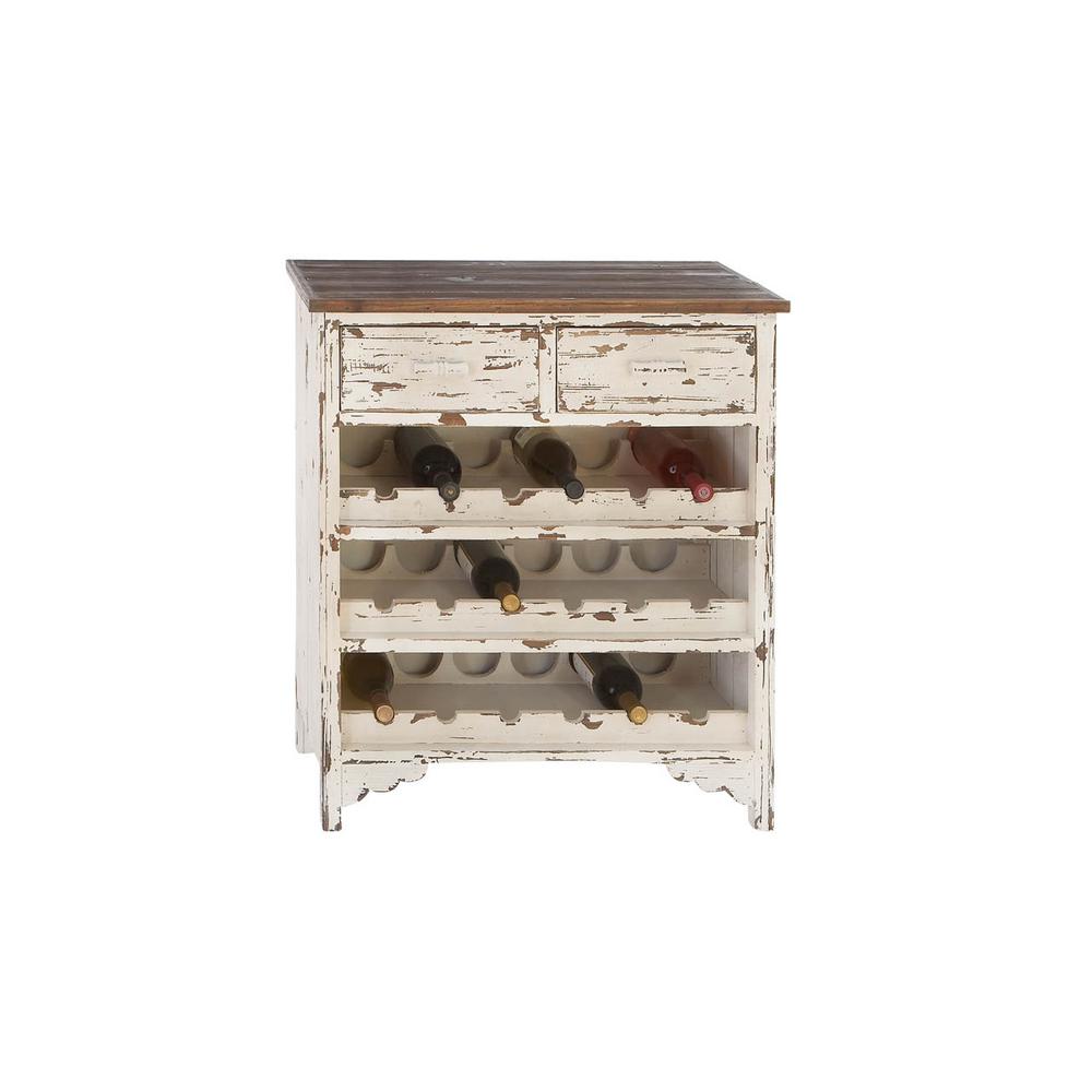 18-Bottle Distressed wood Bar Cabinet-35019 - The Home Depot