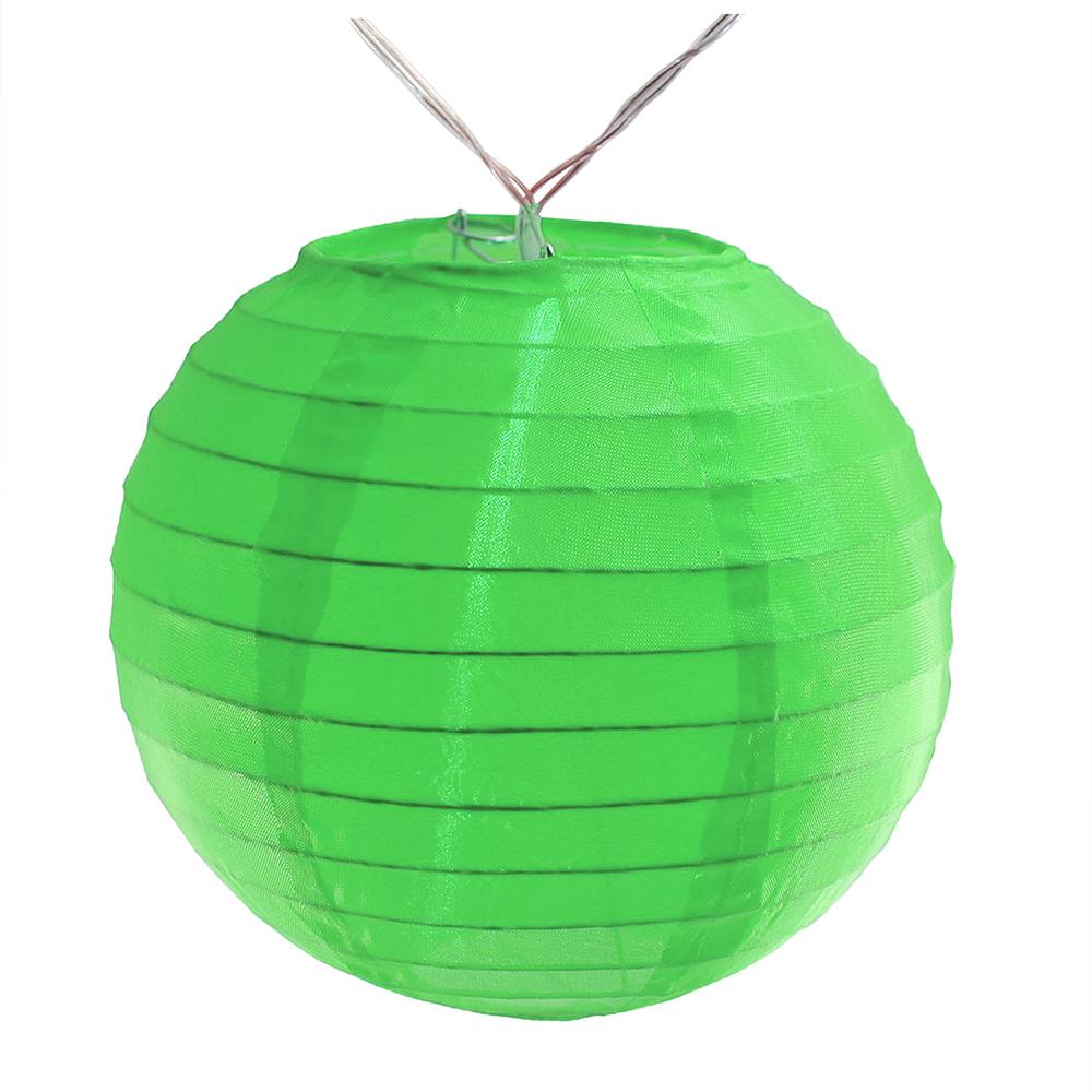 Battery Operated Green String Light With 6 In Nylon Lanterns 10 Count Battery Operated Green String Light With 6 In Nylon Lanterns 10 Count