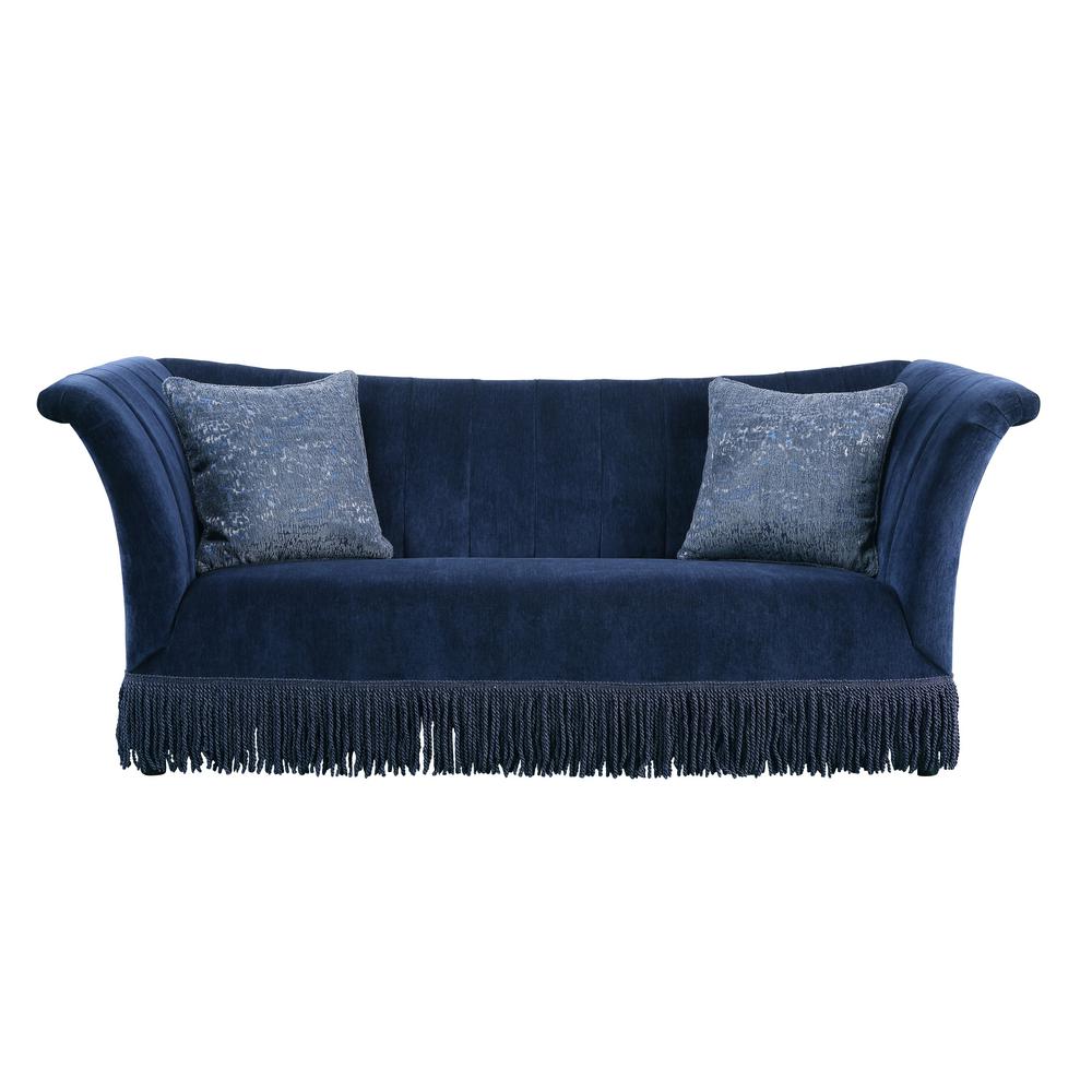 Acme Furniture Kaffir Dark Blue Fabric Sofa 53270 The Home