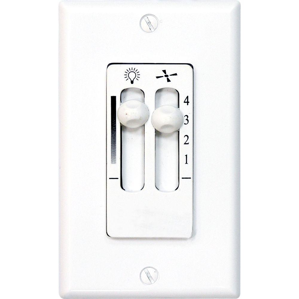 Three Speeds and Full Range Dimmer Litex WCI-100 Wall Command Universal Ceiling Fan Control