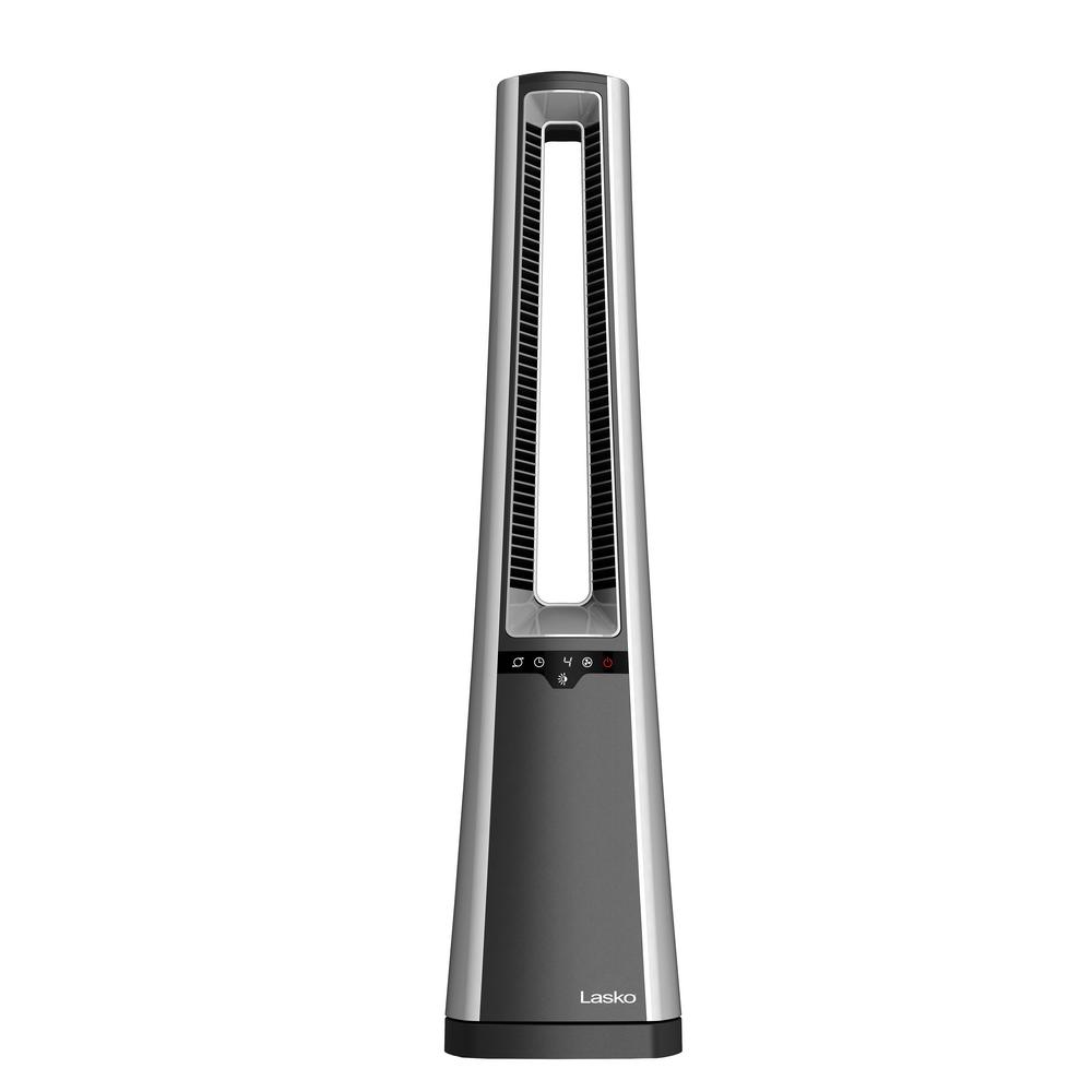 Lasko Bladeless 37 In Oscillating Tower Fan With Nighttime Setting Timer And Remote Control Ac615 The Home Depot