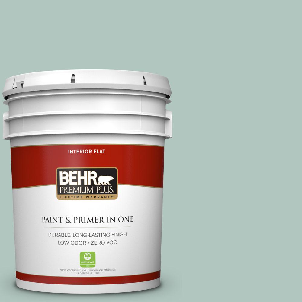 BEHR Premium Plus 5 gal. 480E3 Marina Isle Flat Zero VOC Interior