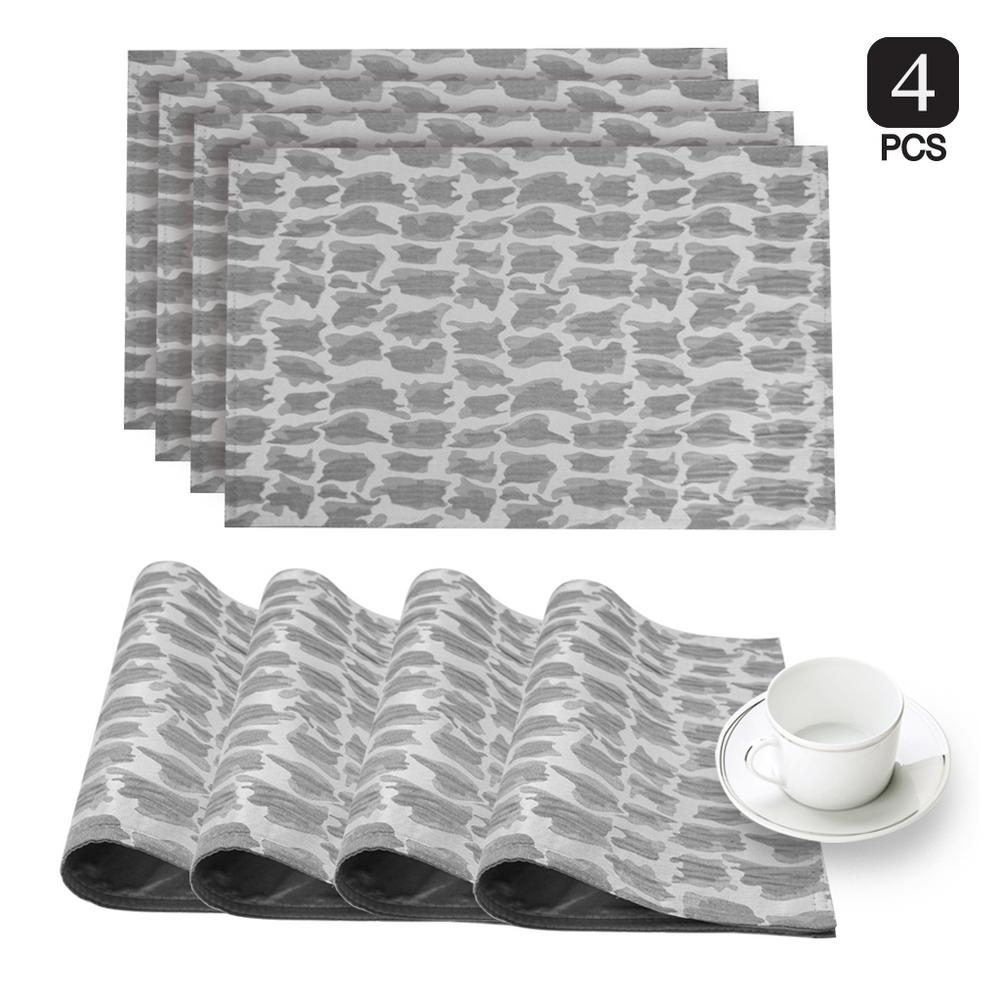 Dainty Home Collage Silver Printed Fabric Placemat (Set of 4)COL4PMSI