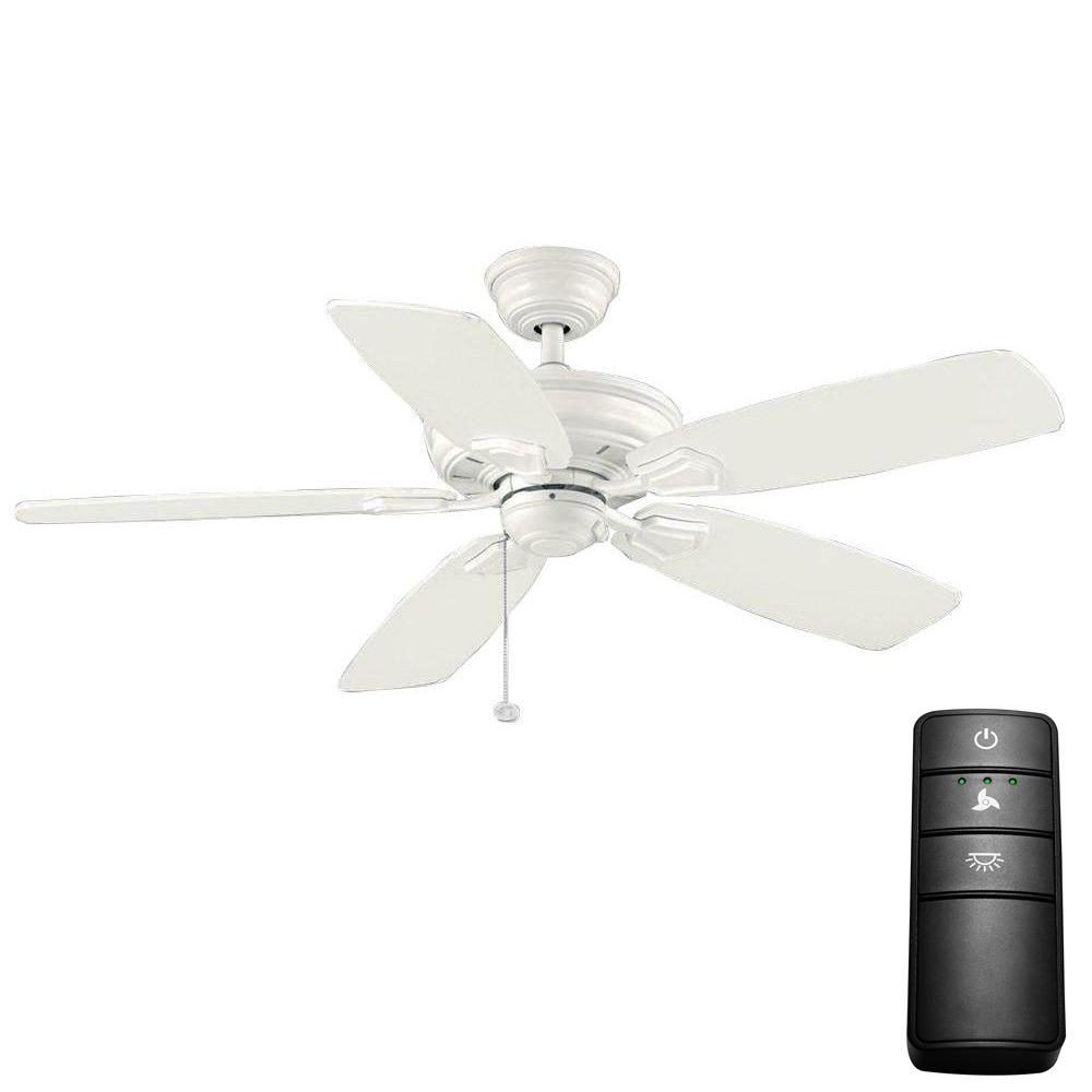 Hampton Bay Heirloom 52 In Indoor Outdoor Matte White Ceiling Fan With Remote Control