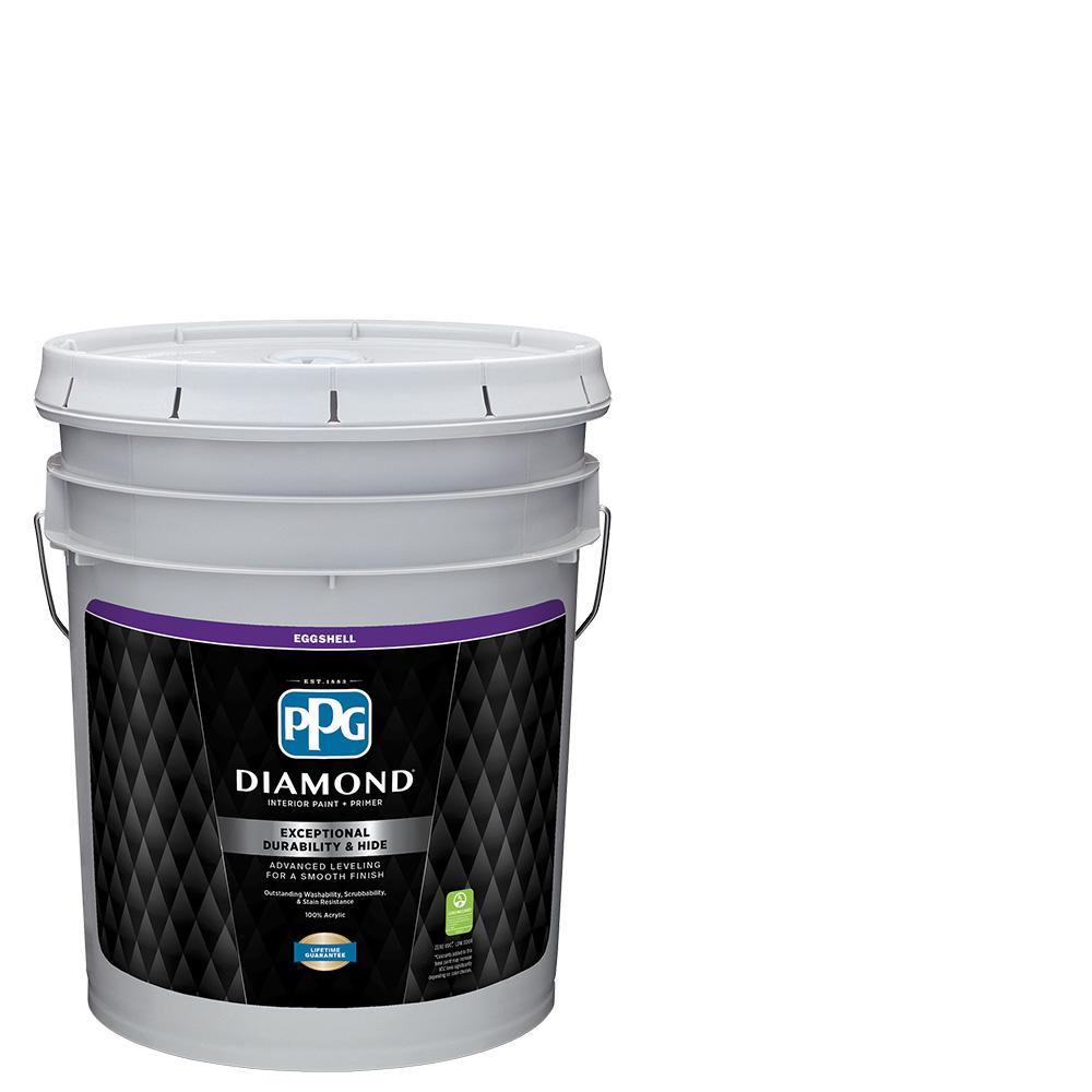 PPG Diamond 5 Gal. Pure White Eggshell Interior Paint and PrimerPPG53