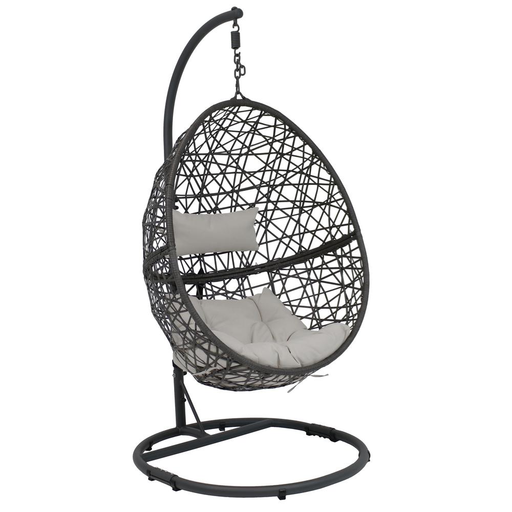 Sunnydaze Decor Caroline Resin Wicker Indoor Outdoor Hanging Egg