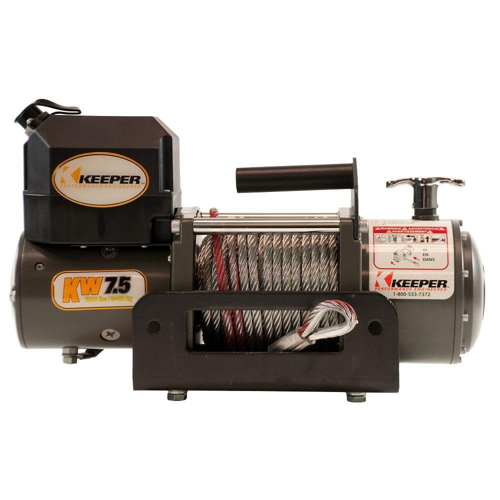 Keeper 7,500 lbs. Portable Winch 12VDC with Rapid MountKW75122RM1