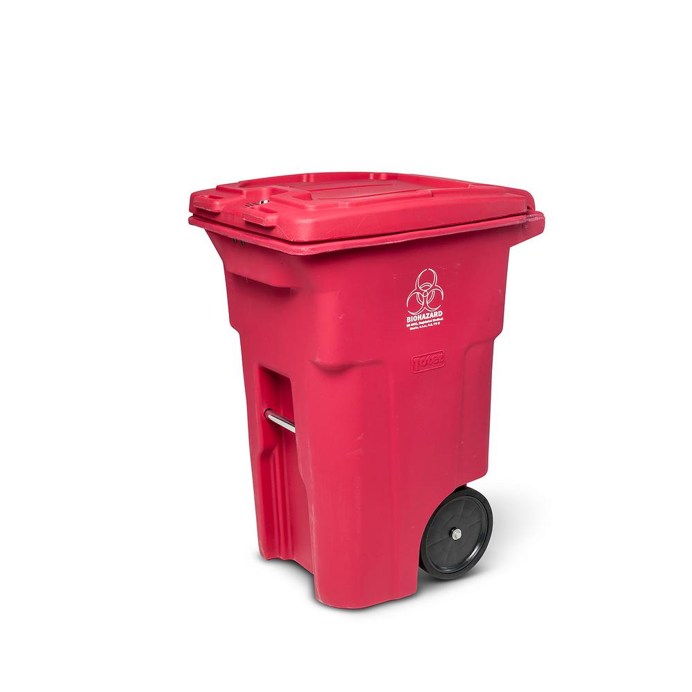 Toter 64 Gal. Red Wheeled Regulated Medical Waste Trash ...