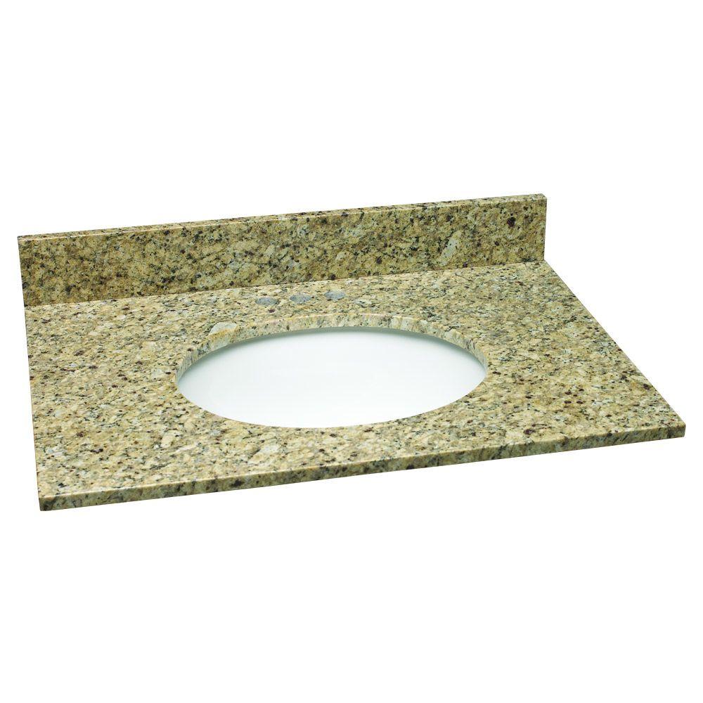 Design House 31 in. W Granite Vanity Top in Gold with White