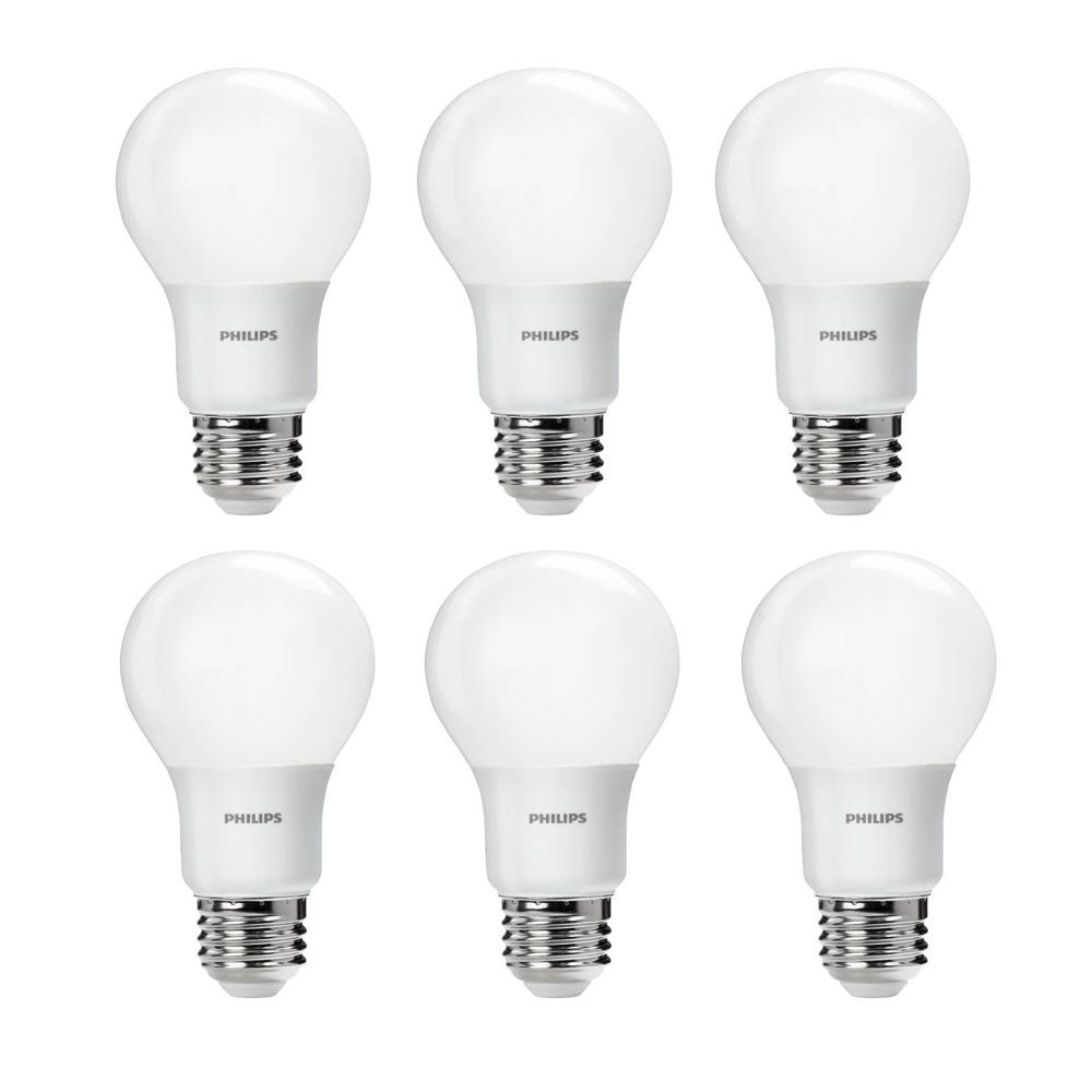Philips 60W Equivalent Soft White A19 LED Light Bulb (6-Pack)