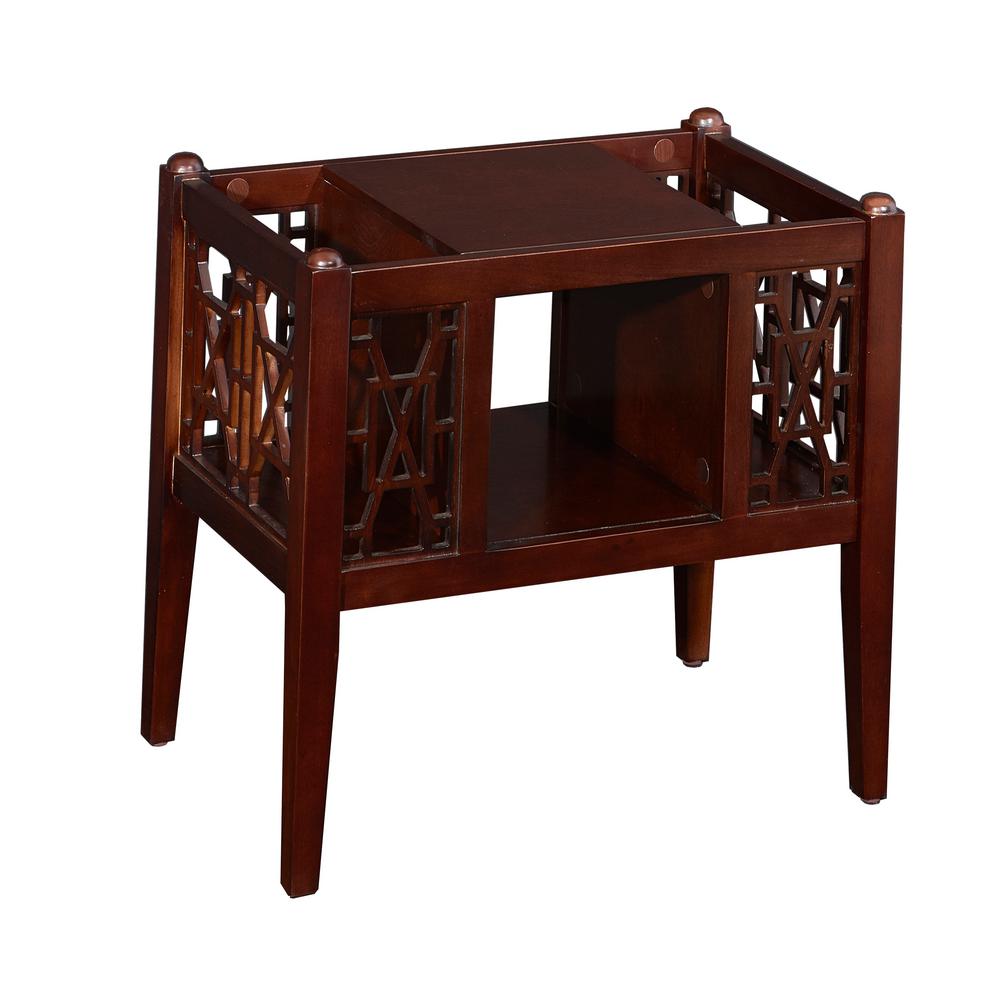 Yes Cherry Wood Coffee Tables Accent The Home Depot Rich Cherry Layla Magazine Table