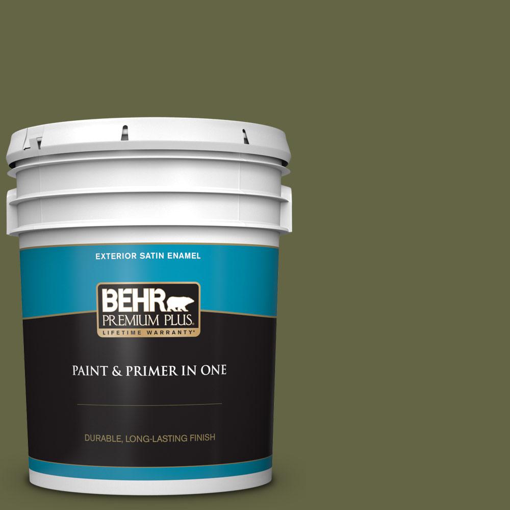 BEHR Premium Plus 5 gal. PPU924 Amazon Jungle Satin Enamel Exterior
