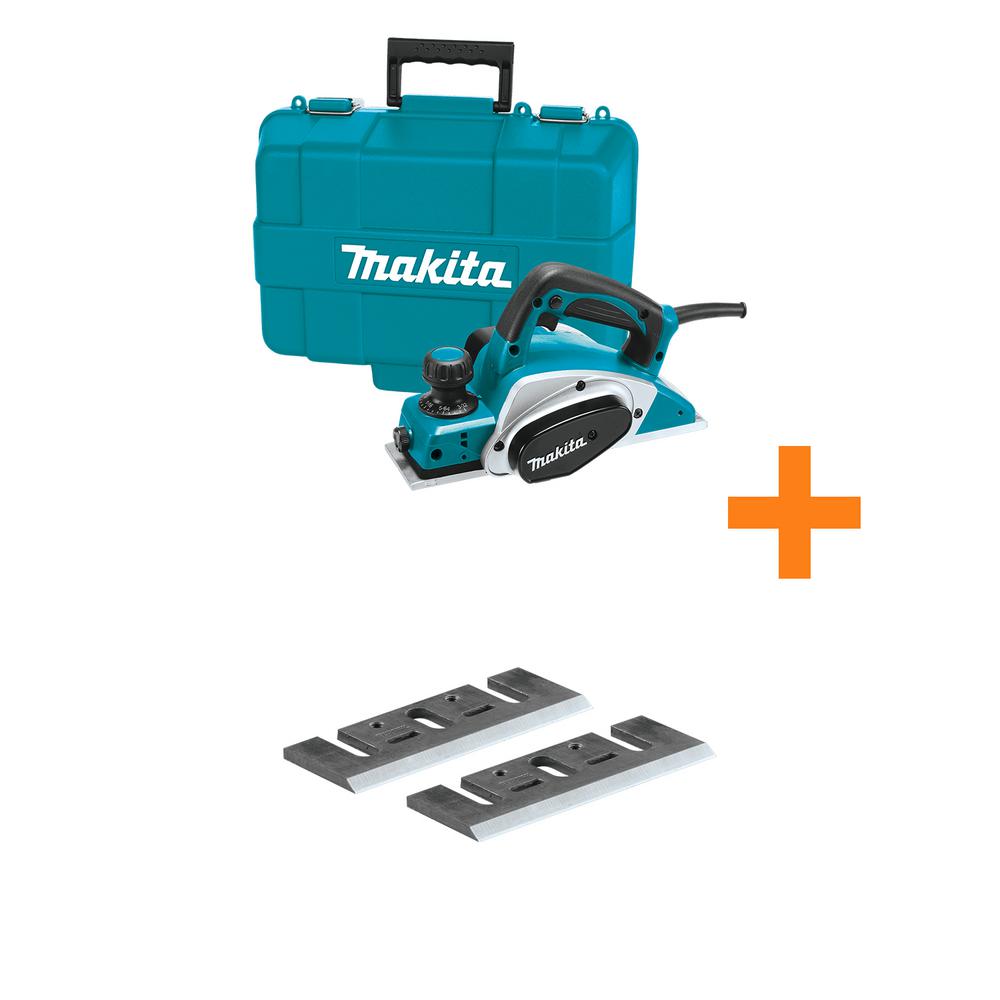 makita planers planer corded bonus blade amp hard kit case blades speed steel tools